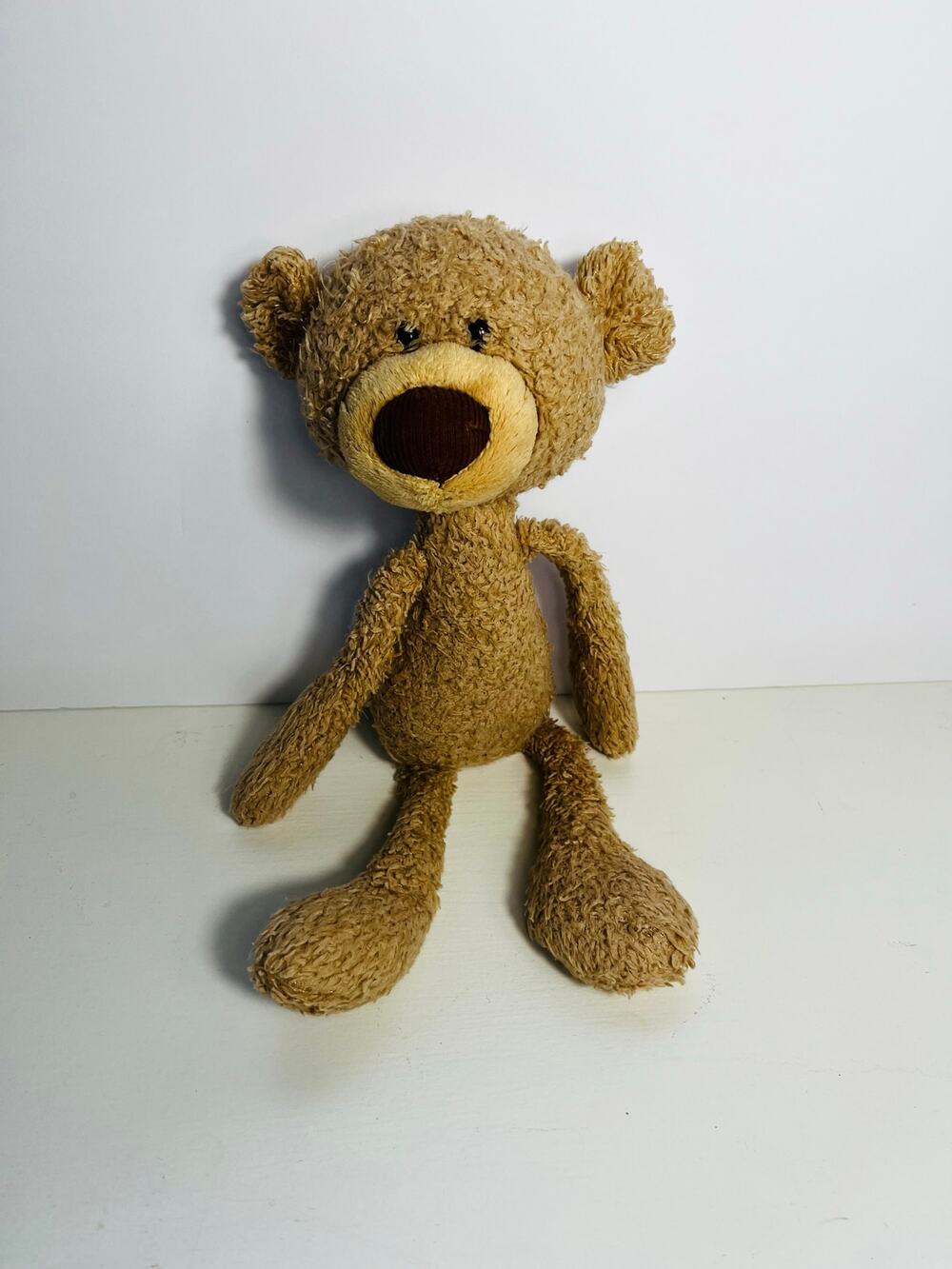 GUND Toothpick Bear tan slender floppy plush stuffed toy corduroy nose 15"